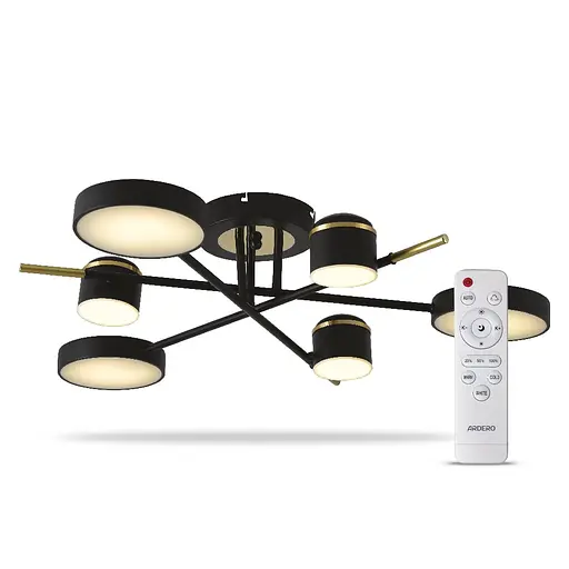 Светодиодная люстра Ardero AL6122ARD STORIA 56Вт черный золото - фото 1