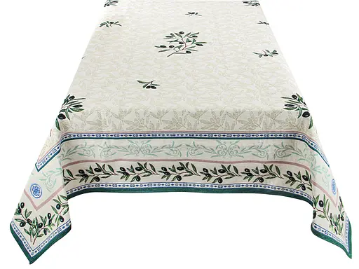 Скатерть Lefard Home Textile Baena гобеленовая 260х140 см бежевая с зеленым (732-090) - фото 2