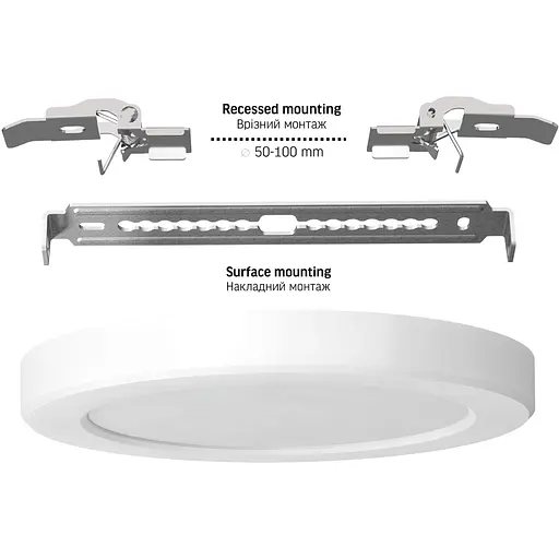 Світильник LED Videx круглий DL6R 12W 3000K-4000K-6500K White (VL-DL6R-12CW) - фото 4