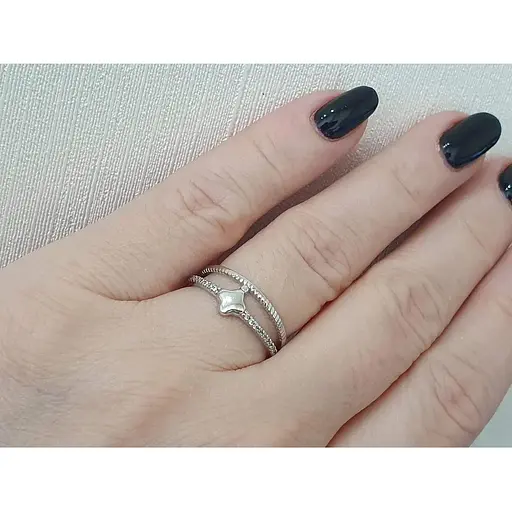 Срібне кільце Агні ЗЕНІТ з фіанітами. 1220/1Р-CZ 17,5 - фото 2