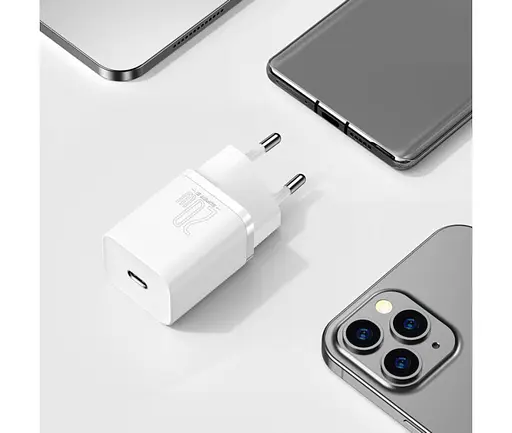 Зарядний пристрій Baseus 20W Super Si USB-C (CCSUP-B02) біле - фото 5