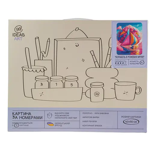 Набор для росписи "Корабль в розовых мечтах" 40*50 см, IDEA2-GX47233, ТМ "99IDEAS" - фото 4