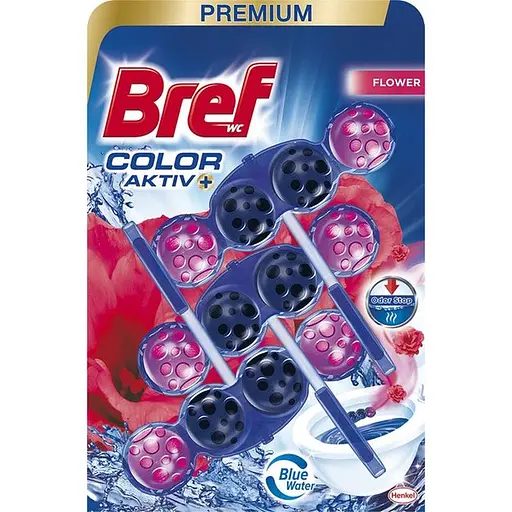 Уценка. Туалетный блок для унитаза Bref Color aktiv Цветочная свежесть 150 г (3 шт. х 50 г) (763114) - фото 1