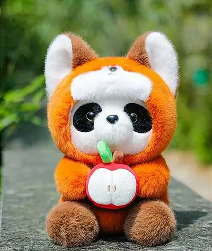 Мягкая игрушка "Панда" M 18550 высота 34см, капюшон, "держит" яблоко в лапках (6900077185508) - фото 2