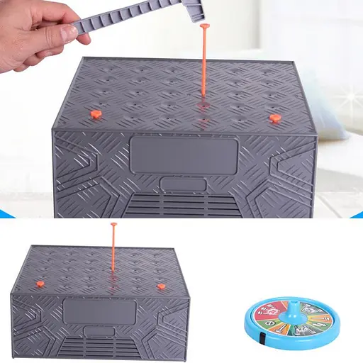 Настольная интерактивная игра Ummi 707-88 Игра с гвоздями и молотком, синяя - фото 4