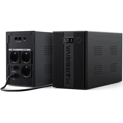 ИБП Marsriva MR-UF1200, 1200ВА/720Вт, Line-Interactive, LED version, 3хSchuko, 2x12V/9Ah - фото 3