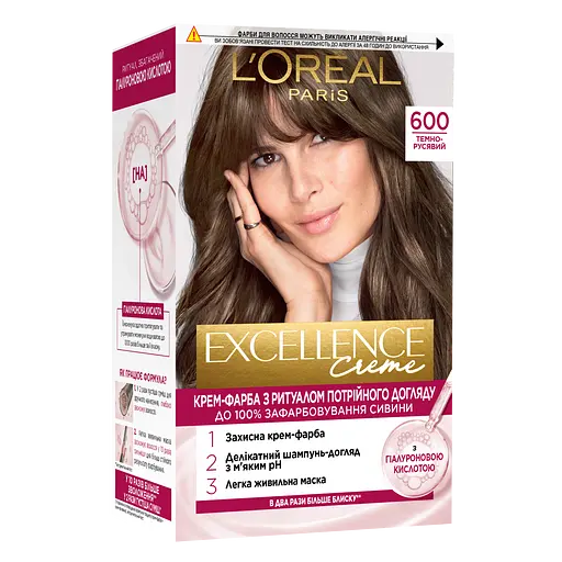 Крем-краска для волос L'Oreal Paris Excellence Creme с тройным уходом 6.00 Темно-русый 192 мл