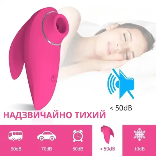 Вакуумний стимулятор клітора I’MCUM Dolphin Kiss 3 режими стимуляції Рожевий (IM-KXY022) - фото 7