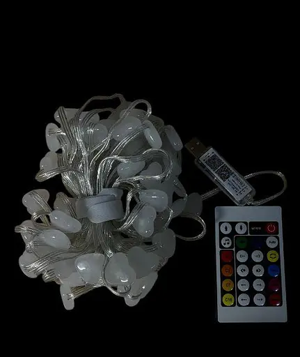 Яскрава Розумна гірлянда Dream collor 33 LED 5метрів великі Серця RGB USB управління від смартфона - фото 3