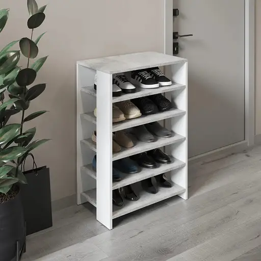 Тумба для взуття VAYS взуттєва полиця M-36 бетон-білий