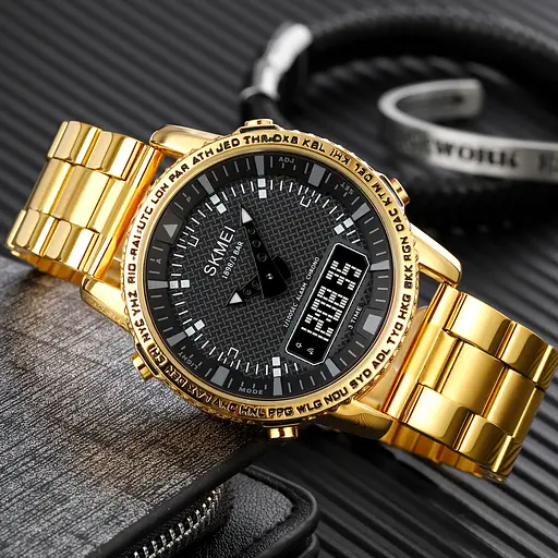 Наручний годинник чоловічий 1898GDBK Gold-Black Skmei acs0030483 - фото 4