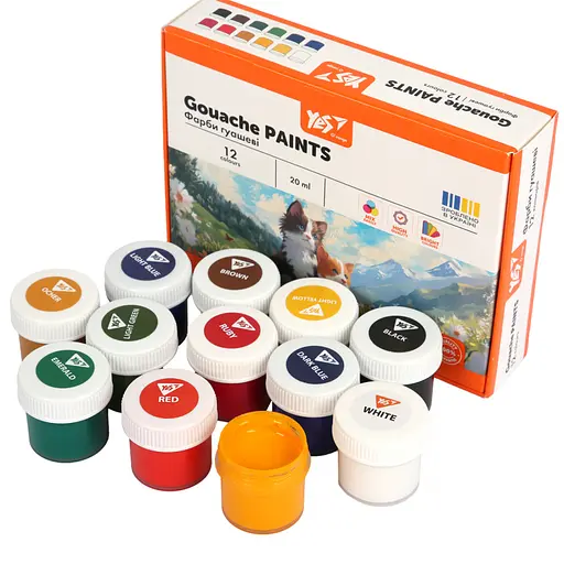 Гуашеві фарби Yes Orange Line 12 кольорів по 20 мл (230432) - фото 3