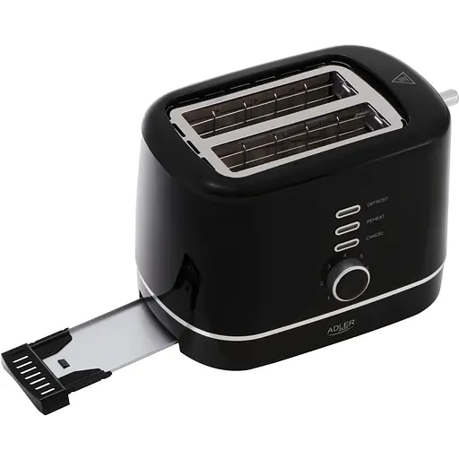 Тостер Adler AD 3224 black 850Вт/ 2 відділення/7 режимів підсмажування/розморожування/підігрів булок - фото 4