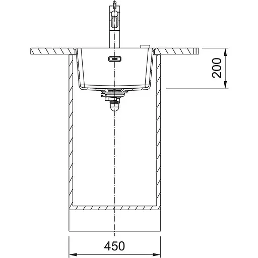 Кухонна мийка Franke Maris, фраграніт, прямокутник, без крил, 403х433х200мм, чаша - 1, монтаж під стільницю, MRG 110-37, сірий сланець - фото 3
