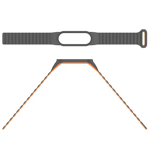 Ремешок Dual-color Magnetic для Xiaomi Mi Band 9/8/10 Gray/Orange - фото 4