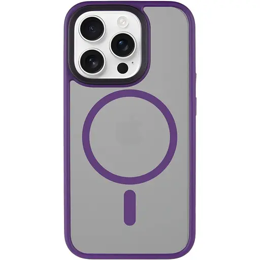 Чохол Epik TPU+PC Metal Buttons with MagSafe для Apple iPhone 15 Pro Max 6.7 Темно-Фіолетовий - фото 2