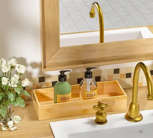 Полка Rea 322737 бамбуковая HOM-07012, Дуб - фото 3