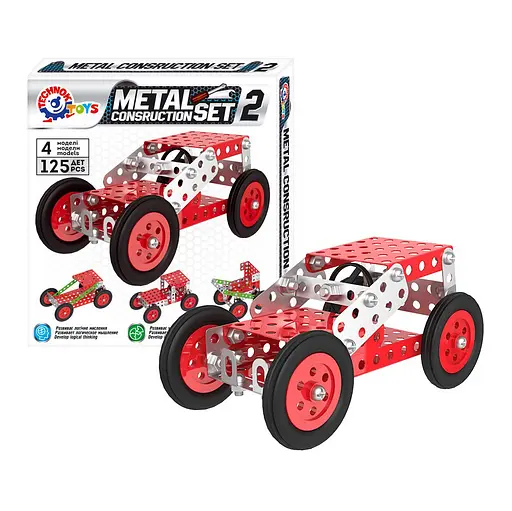 Дитячий "Конструктор металевий"ТехноК 6405TXK, 125 деталей - фото 2