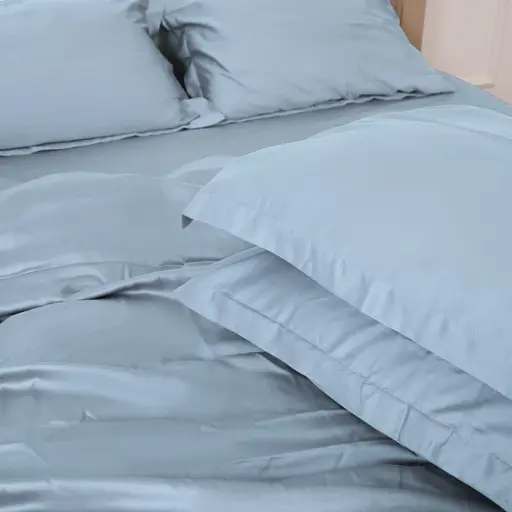 Простыня на резинке MirSon Tencel №04 Blue 180х190 см (2200009369896) - фото 7