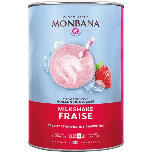 Суха суміш Monbana Strawberry Milkshake для приготування полуничного мілкшейку 1 кг 