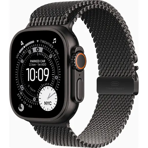 Смарт-годинник Apple Watch Ultra 3 GPS + Cellular 49mm Black Tit. Case w. Black Tit. Milanese Loop - Medium (MF1Q4)
