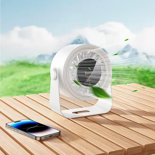 Вентилятор Hoco Hx66 desktop circulating fan настільний з акумулятором 3000 mAh - фото 8