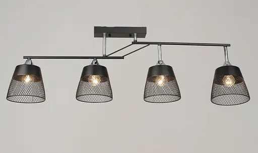 Люстра потолочная на 4 плафона VALESO K2324/4 Металл E27 Черный + Хром