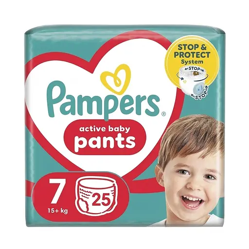 Подгузники-трусики Pampers Active Baby Pants Размер 7 (15+ кг) 25 шт. - фото 1