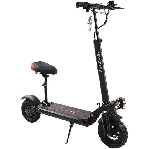 Электросамокат Best Scooter BS-90711 с сиденьем (800W, 48V, 15Ah) Черный + Сетевой фильтр в подарок