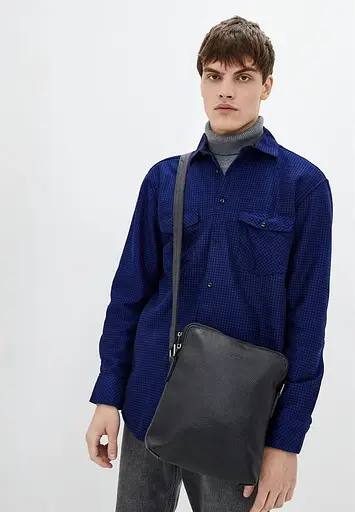 Кожаная мужская сумка через плечо TARWA 27х28х6 см sum0025845 - фото 1