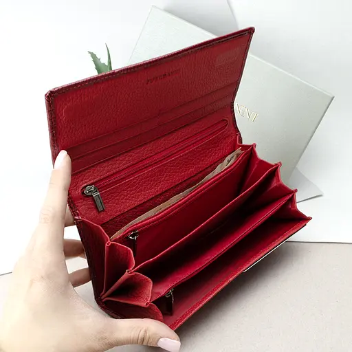 Гаманець жіночий лаковий Fuerdanni 16601 червоний на магніті - фото 4