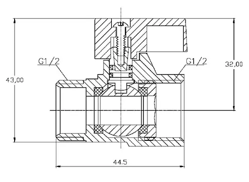 Кран кульовий міні Thermo Alliance Forte 1/2" ВЗ прямий, півметелик SF266W15 - фото 4