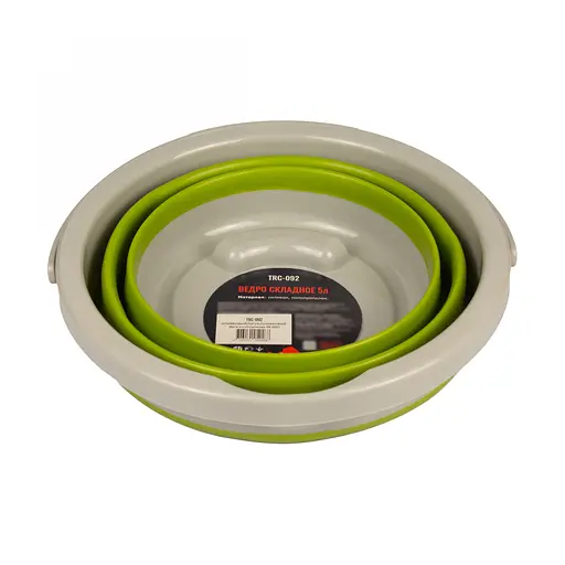 Ведро силиконовое Tramp складное 5 L Оливковый (TRA-TRC-092-OLIVE) - фото 3