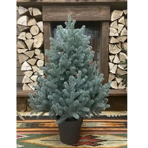 Ялинка Hvoya Traditional лита в горщику 90 см блакитна новинка - фото 3