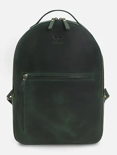 Кожаный рюкзак Groove M зеленый старинный - фото 1