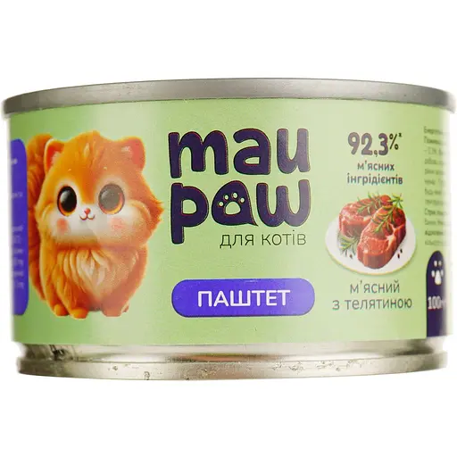 Набор влажного корма для взрослых кошек MAU PAW 1.2 кг (11 шт. + 1 шт. подарок х 100 г) - фото 2