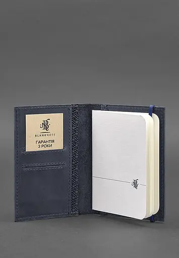 Кожаная обложка для паспорта 2.0 Карбон синий - фото 4