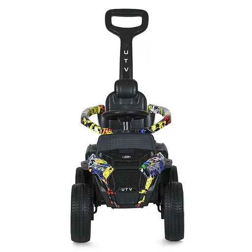 Дитячий квадроцикл Bambi M 5732EBLR-6 2-в-1 з батьківською ручкою, пультом керування, музикою, світлом, жовтий - фото 6