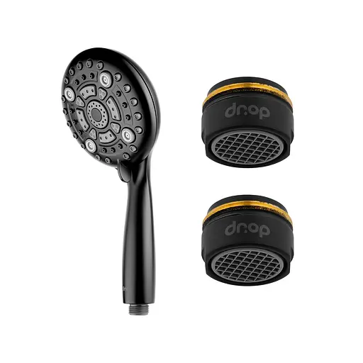 Набор для экономии воды Drop PM2+MULTI120GBL (лейка для душа + 2 аэратора) - Экономия 66%, черный