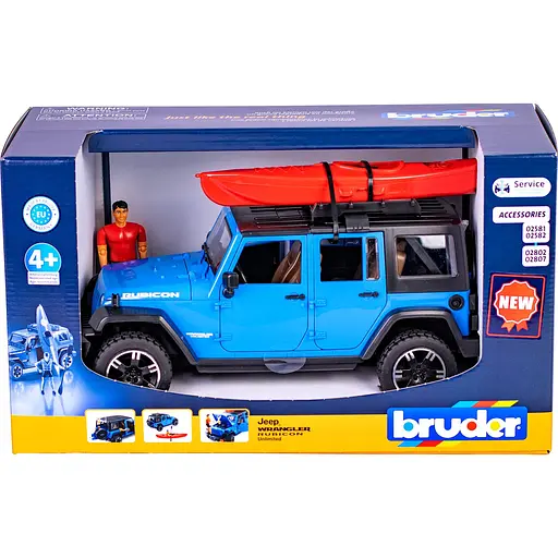 Игровой набор Bruder Автомобиль Jeep Wrangler Rubicon Unlimited с каяком и фигуркой 1:16 (02529) - фото 9