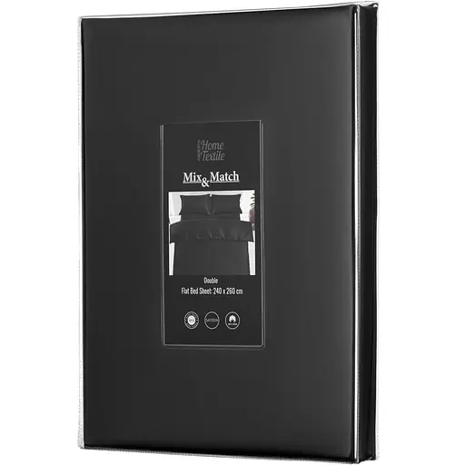 Простыня Ardesto Mix&Match Premium, 240x260см, 100% хлопок, сатин, черный (ART2426FSL) - фото 1