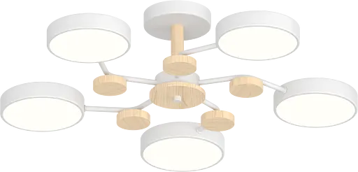 Стельовий світильник XI3310-5 Білий+Дерево