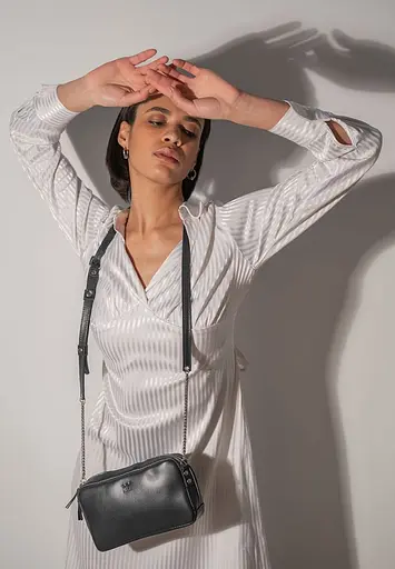 Шкіряна сумка Faith чорна - фото 3