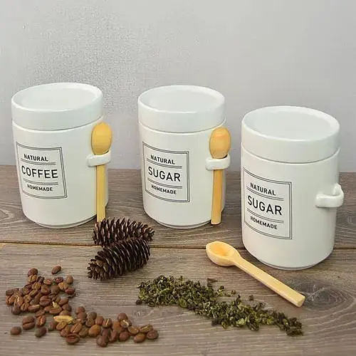 Банка для кави "Organic" з ложкою 650мл 11*11*15.5 см MC4056-C - фото 2