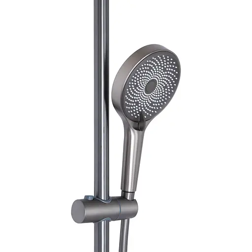 Душевая система для душа Qtap Slavonice на два потребителя QTSLA110GMB45913 Gunmetal Black PVD, Шлифованный черный хром - фото 4