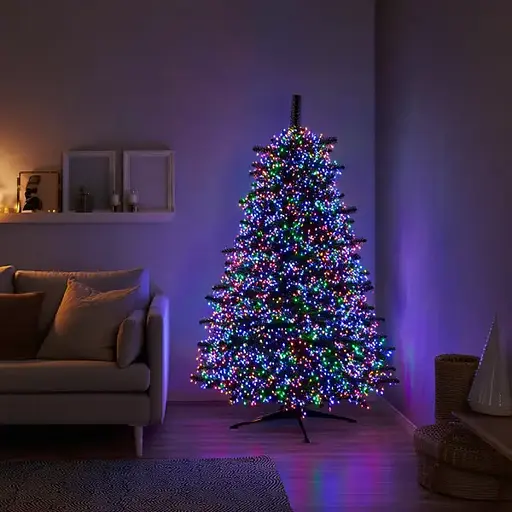 Новорічна гірлянда кімнатна роса 100 м 3000 LED Хвойна лапа зелений провід Мультиколор Garlando D3000L100MGML - фото 5