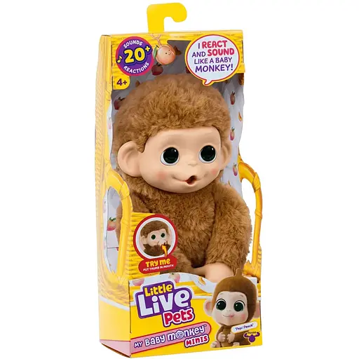 Інтерактивна іграшка Moose Little Live Pets Мавпеня Пепі Піч бежева (26766) - фото 2