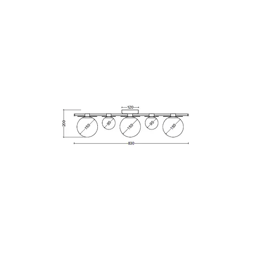 Стельовий світильник SV0026-5P BK+GD - фото 2