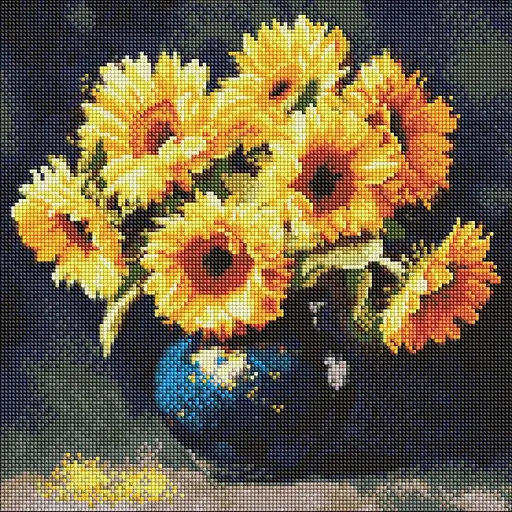 Алмазная мозаика Подсолнух в темноте ©art_selena_ua Ideyka AMO8354, 40х40 см - фото 1