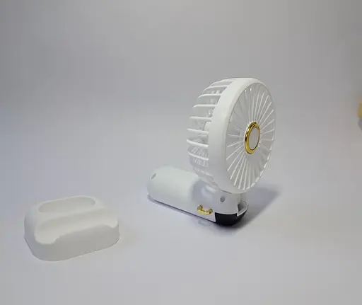 Портативный ручной вентилятор JX-995 на аккумуляторе 500mAh с ручкой мини ветродуйка 2Вт 70мм Белый - фото 4